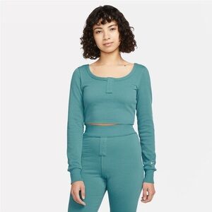 Nike waffle knit long sleeve crop top